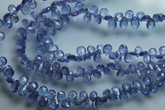 Tanzanite bleue pierres naturelles briolettes poires 8-6mm pour la fabrication de bijoux DIY