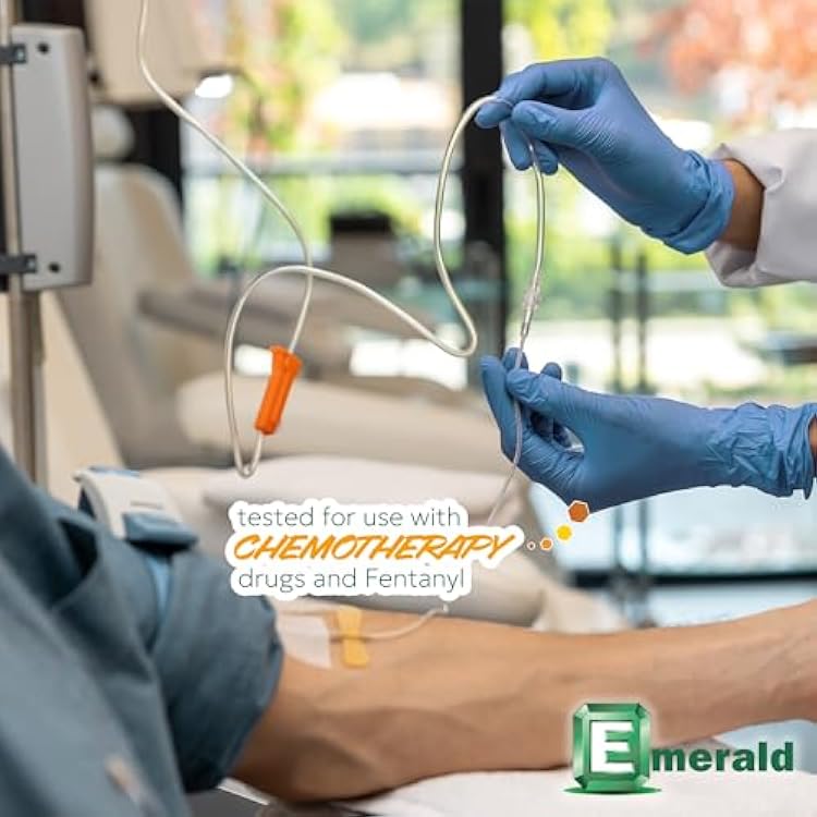 Emerald -100 Pack- Nitrile Medical Exam Gloves, Latex Free, Powder Free, Blue, Size: Extra Small
