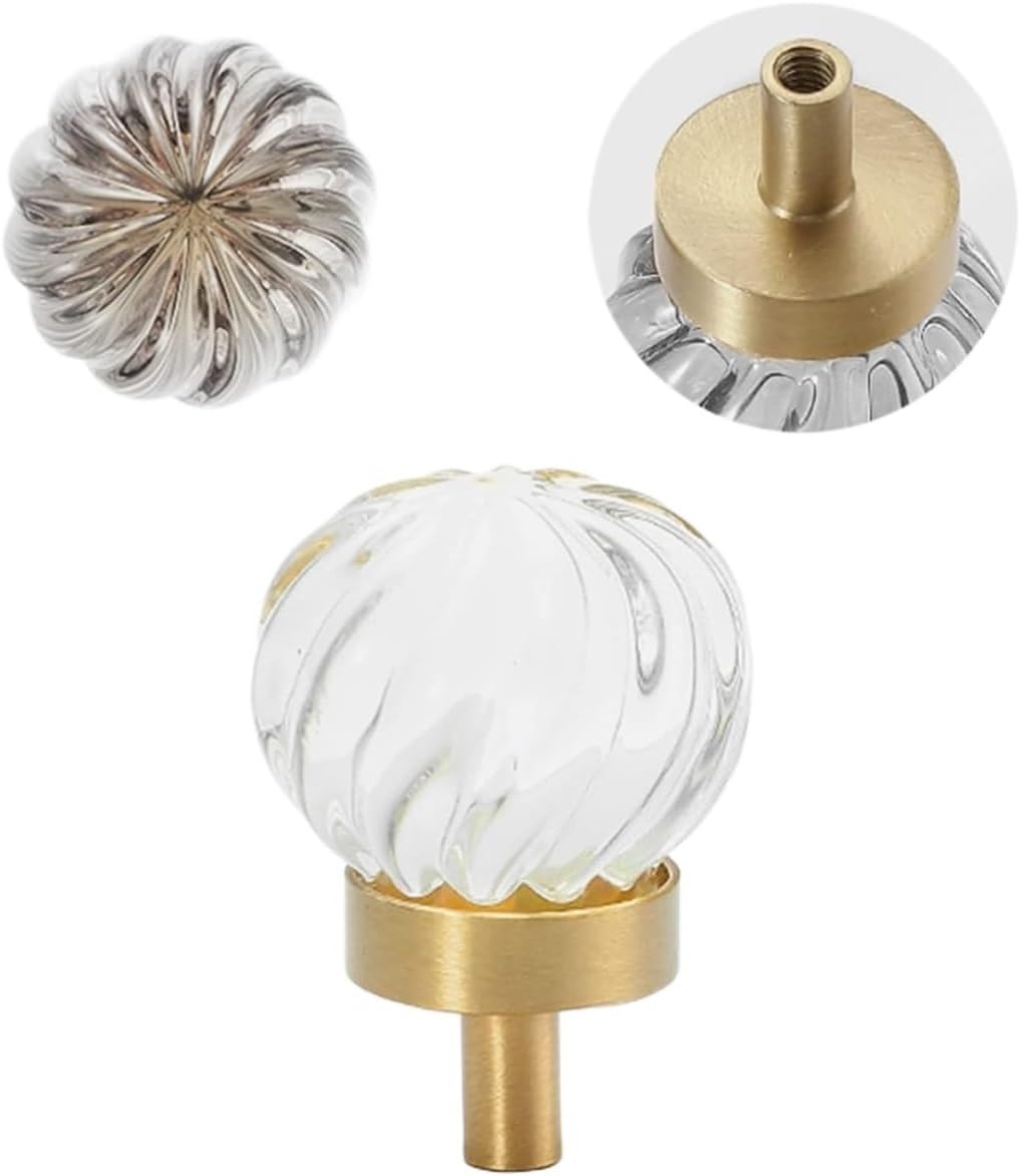 Door Handles, 1 Pcs Cabinet Crystal Knobs,Acrylic Glass Diamond Cut Handles Pull,Transparent Door Drawer Knob,with Screws,Transparent