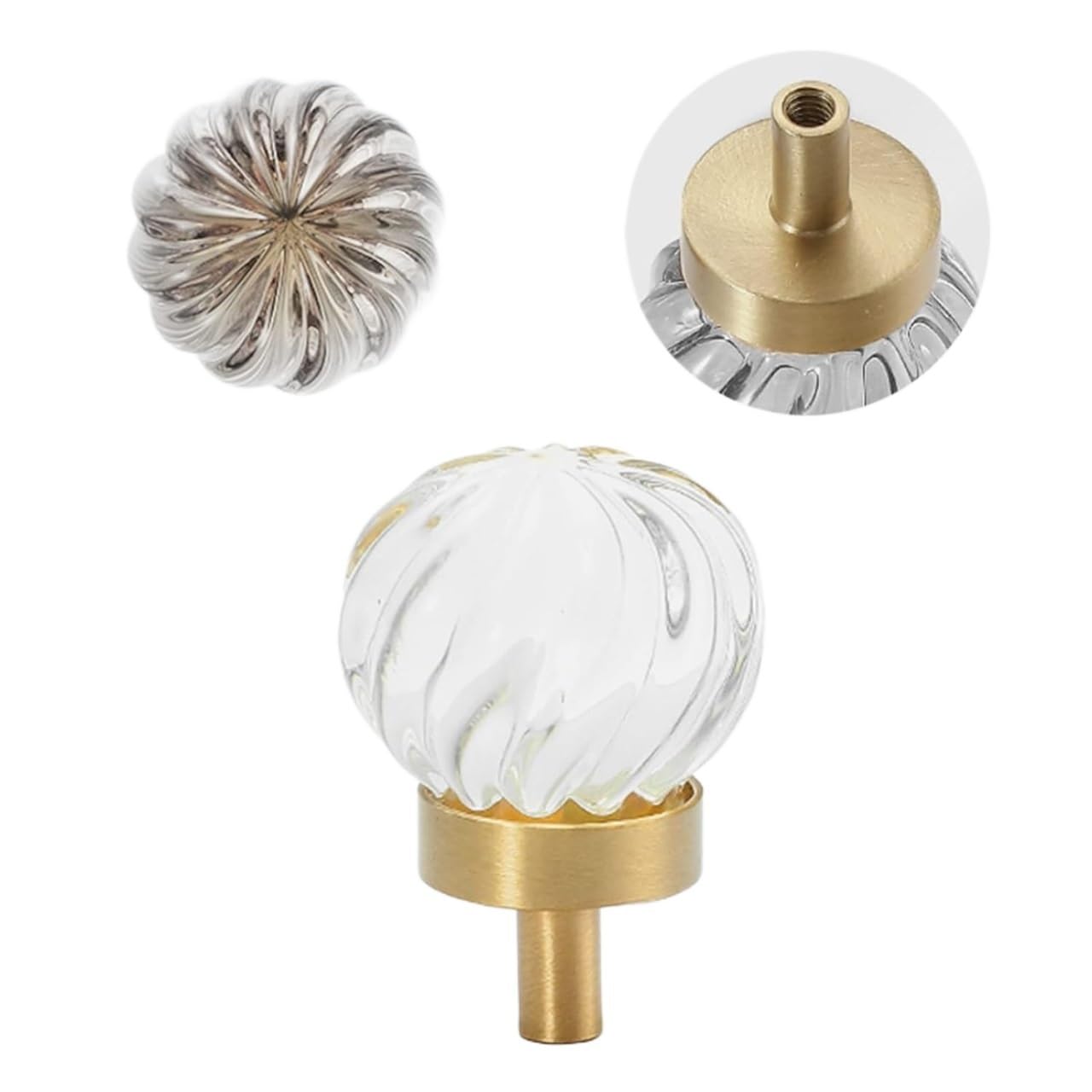 Sbziojhdr Transparent Door Handle, 1 Pcs Cabinet Crystal Knobs,Acrylic Glass Diamond Cut Handles Pull, Door Drawer Knob,With Screws(Transparent)