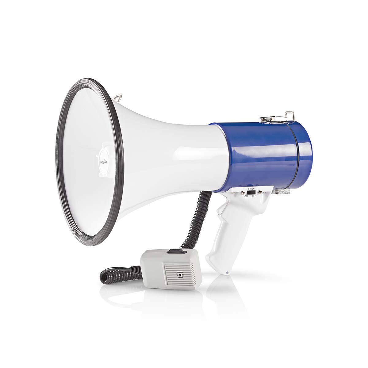 Nedis - Megafono - Microfono Staccabile - Sirena Integrata - 25 W - Tracolla - Volume Regolabile & Amazon Basics - Batterie alcaline Mono D, 1.5 volt, per uso quotidiano, confezione da 12