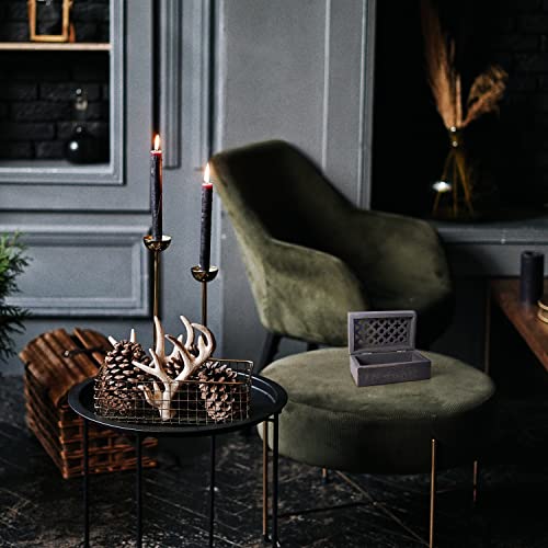 Mela Artisans Medium Keepsake Box With Hinged Trellis Lid - Distressed Dove | Wooden Decorative Box | Keepsake Memory Box | Mango Wood Storage Box | Store Trinkets, Cards & Stash | 9” X 6” X 3.5 #TOP6