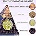 Anaya Agate Orgone Pyramid – Handmade Amethyst Crystal Pyramid – Orgonite Pyramids with Amethyst Crystal Stone, Flower of Life – Crystals and Healing Stones for Spiritual Wisdom and Awakening