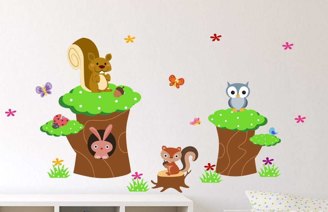 Asian Paints Wall-Ons Squirrel Rabbit Owl Wall Sticker (PVC Vinyl, 0.01 cm x 30.48 cm x 76.2 cm) (KD67AM) (B0743JSFBJ) Amazon Price History, Amazon Price Tracker