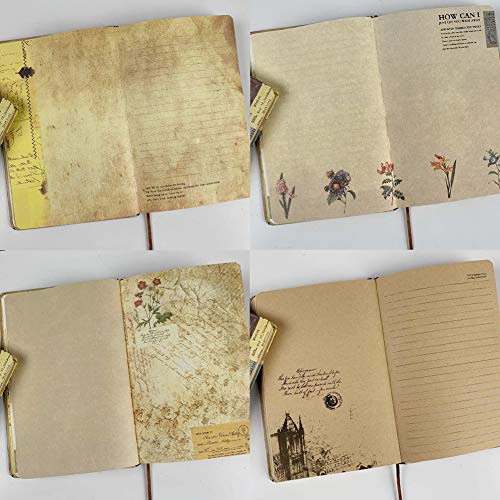 Sallyfashion Vintage Travel Journals For Women, European Kraft Paper Diary Color Illustrations Notebook Travel Brochures Hardcover Writing Notepad Girl Gift #TOP4