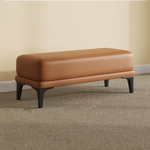 Banc de lit orange de 100cm comme banquette de salon et repose-pieds