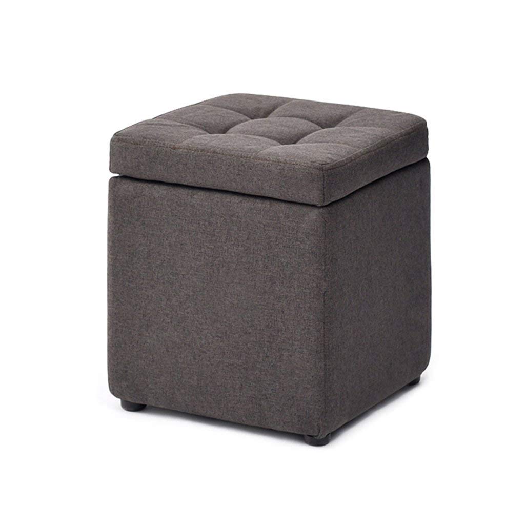 Pouf cube boîte de rangement 30x30x35cm avec repose-pieds rembourré amovible