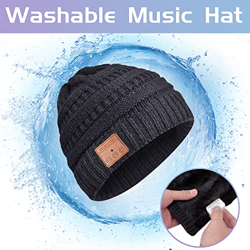 Bluetooth Beanie Hat For Women - Stocking Stuffer Gifts For Women Ponytail Cap, Upgraded Bluetooth 5.0 Winter Warm Hat Wireless Headphones With Hd Stereo Speakers Built-In Microphone, For Girls. #TOP6
