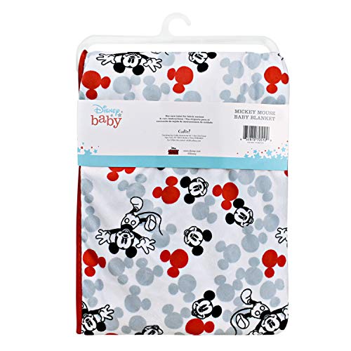 Cudlie Disney Baby Boy Mickey Mouse Double Sided Baby Blanket With Printed Mink Waffle & Satin Edge (30X40) #TOP1