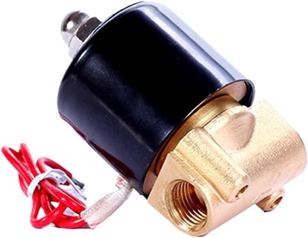 Normally Closed Brass Electric 12v Solenoid Water Valve 1/8" 1/4" 3/8" High Temperature 120degree(BSP-12VDC,0.25 Inch)