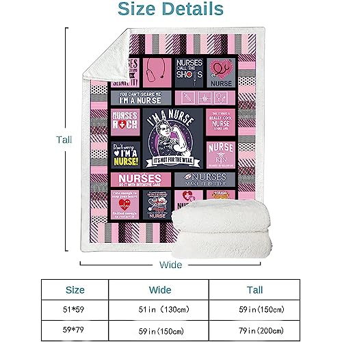 Nurse Gifts Soft Nurse Theme Blanket Nurses Week Gifts Microfiber Plush Sherpa Throw Blanket Nurse Gifts For Women Nurses Warm Cozy Fuzzy Nurse Blanket For Bed And Couch 59'' X 79'' (Nurse Blanket05) #TOP2