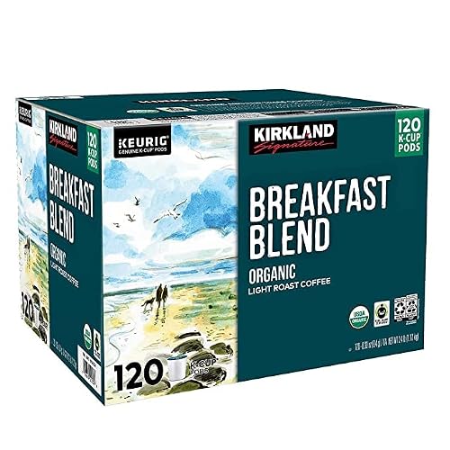 Kirkland Signature Breakfast Blend, Organic Light Roast Coffee - 120 Count #TOP5