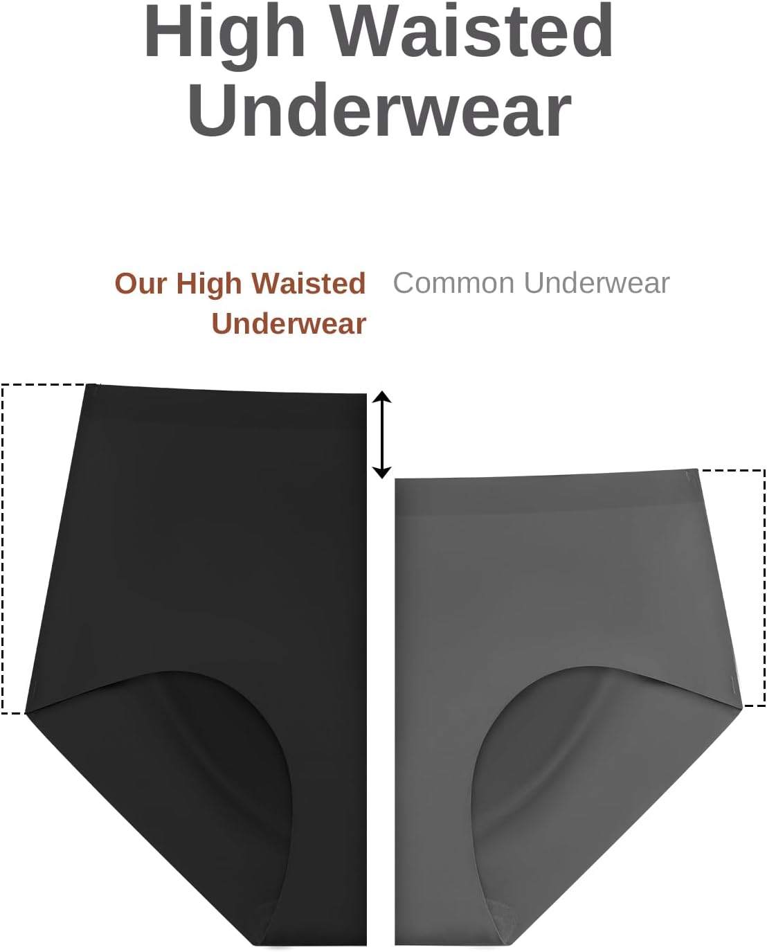 Womens Underwear Seamless High Waisted Briefs Silky Stretch No Show Breathable Full Coverage Ladies Panties 6 Pack - Image 4