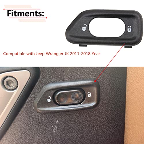 Rlb-Hilon Door Lock Switch Bezel, Compatible With Jeep Wrangler Jk, For 2011 2012 2013 2014 2015 2016 2017 2018 Year, For 68185911Aa, For Left Driver Side Door Lock Switch #TOP2