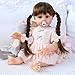 SCOM Lifelike Reborn Doll, Full Silicone Body - 18 Inch Realistic Dolls Girl with Long Hair Handmade, With Cloths and Accessories, For Christmas, Birthdays, Idea Gift for Mothers, Girls and Collectors