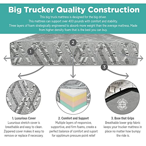 Big Trucker Truck Mattress, 75" X 32" X 7" #TOP3