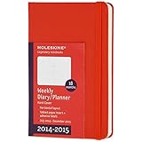 Moleskine 2014-2015 Weekly Planner, Horizontal, 18 Month, Pocket, Red, Hard Cover (3.5 x 5.5) (Moleskine Diaries)