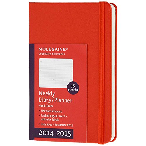 Moleskine 2014-2015 Weekly Planner, Horizontal, 18 Month, Pocket, Red, Hard Cover (3.5 x 5.5)