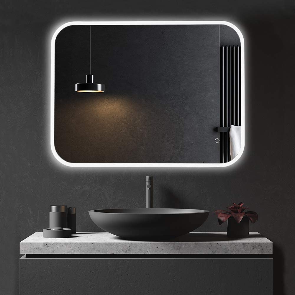 INFUSION DEKORS Decorative 18x24 inch Rectangle Shape Led Light Wall Mirror Glass with Touch Sensor for Bedroom Bathroom & Office Use-image-16