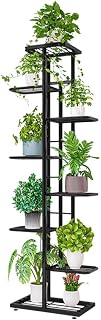 MTB Garden 8 Tier Charcoal Grey Metal Plant Stand Indoor Outdoor Flower Pot Display Planter Shelf