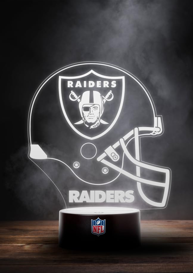 Las Vegas Raiders NFL LED Lampe Licht Logo Helm, Wechselmodus mit 6 unterschiedlichen Farben