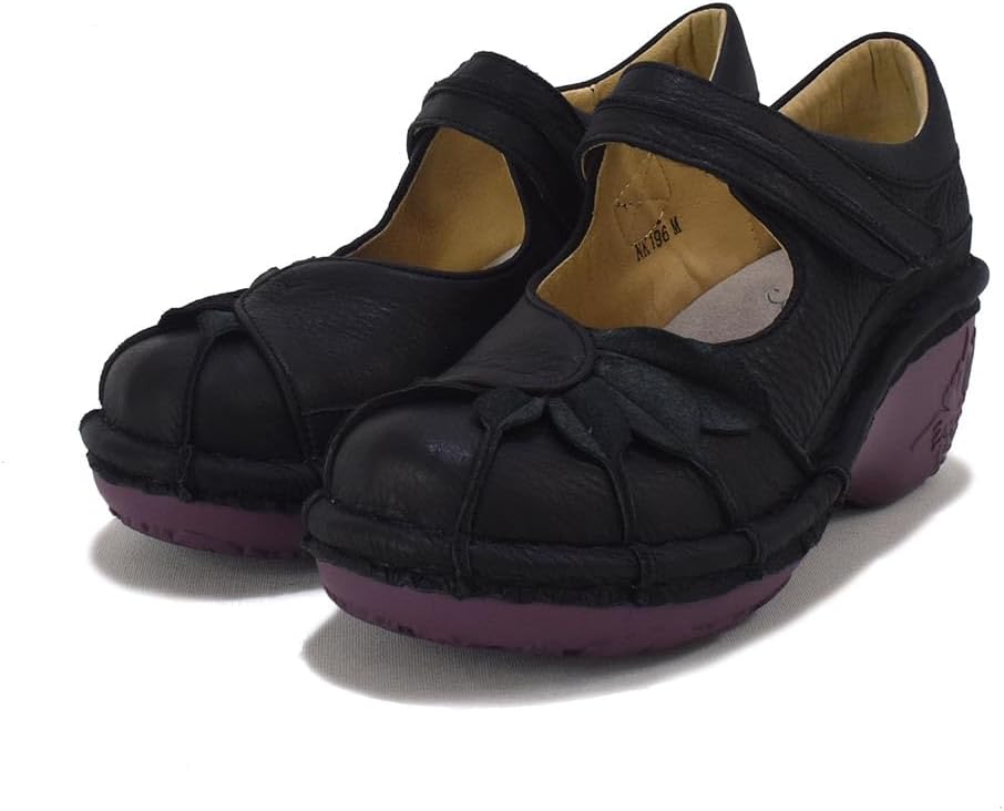 まるページ エスタシオン Estacion 革 甲ストラップ ヒールアップシューズ