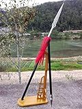 haonuo 59HRC Folded Steel Outdoors Hunting Spear Spearhead Sword Black Handle Sharp