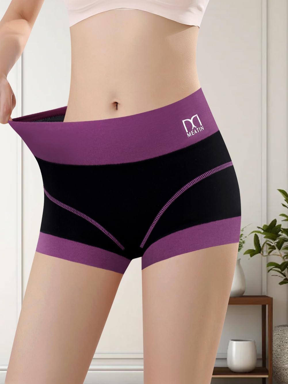 Womens Underwear, Cotton Boxer Brief Panty Soft Stretch Comfortable Panties for Ladies - Image 2