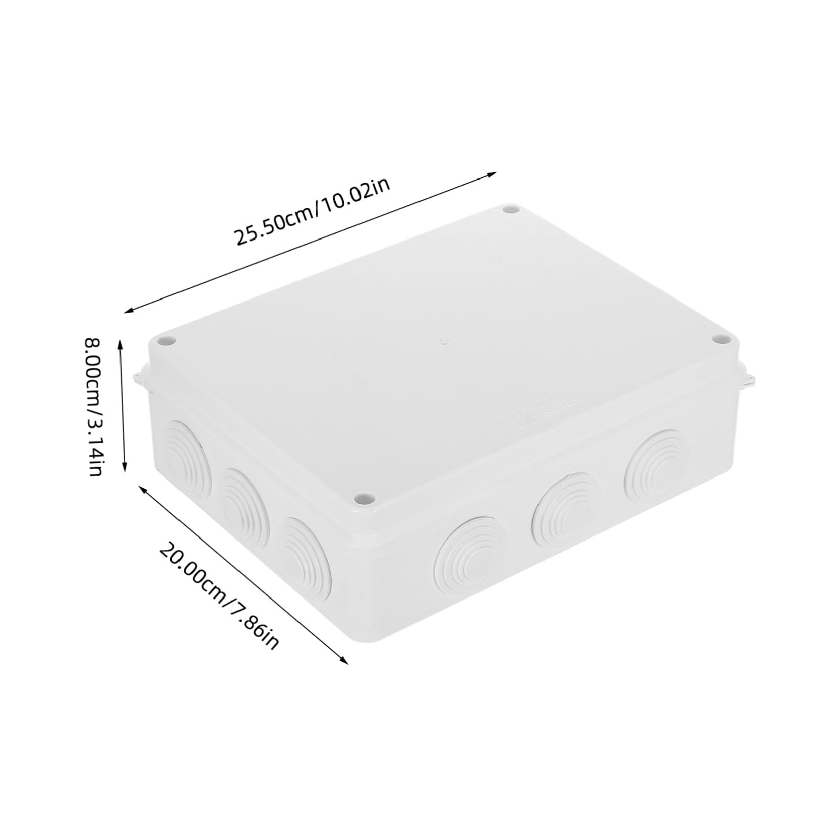 ABOOFAN Anschlussdose Ip65 Weißes Abs Kunststoff Elektrogehäuse 255x200x80mm Außenverteilerkasten Für Elektroprojekte Mit Stopfen Und Loch