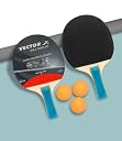 Vector X Combo Set of Table Tennis Rackets Rubber | Light Weight |Comfortable Grip |Wooden Material | Best Combo Set |(Pack of 2 Bats and 3 Balls) gallery image