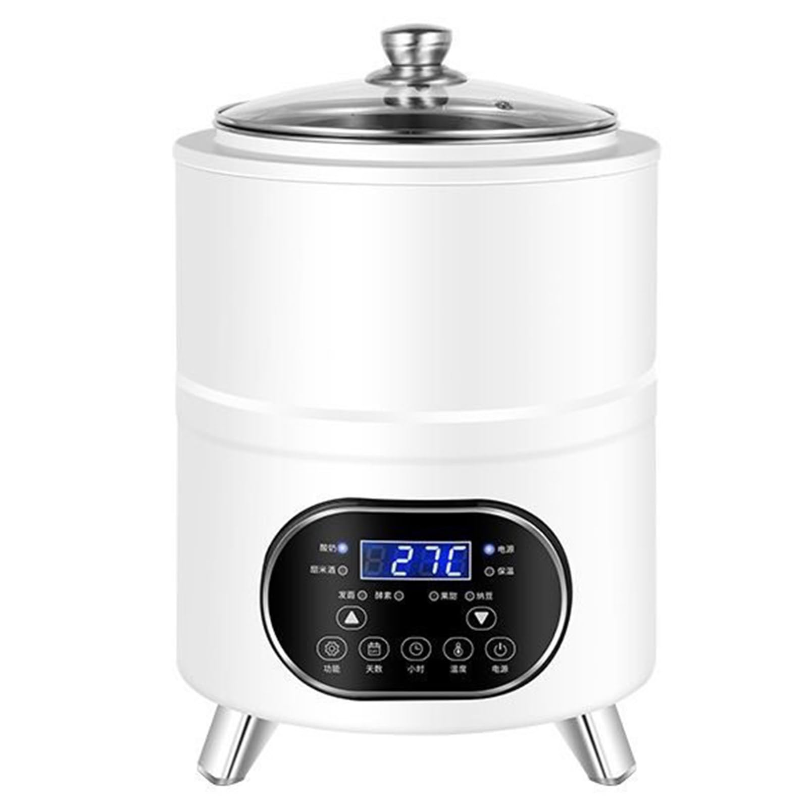 Yogurtera Comercial De Acero Inoxidable Yogurtera, Tanque de fermentación automático de Acero Inoxidable de 12 L, para La Producción De Yogur En Grandes Cantidades 8L-White
