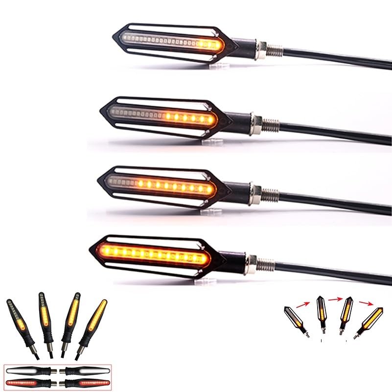 Clignotants de moto feu arrière d'eau qui coule LED
