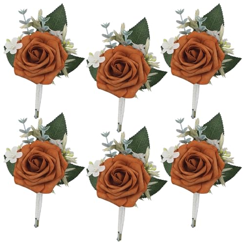 Rinlong Terracotta Alternative Boutonniere Set