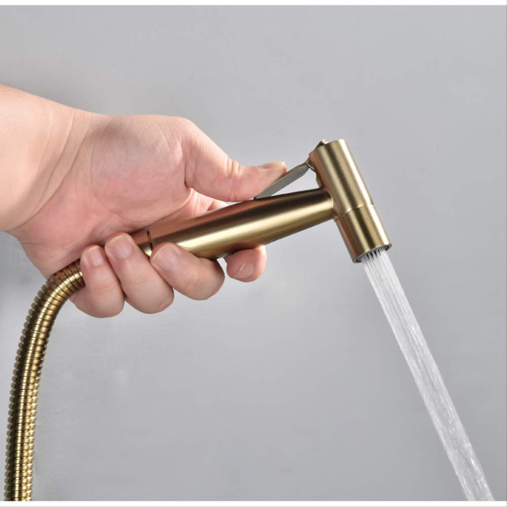 Set Doccia A Spruzzo Per Bidet A Mano Kit Per Doccia Con Spruzzatore Per Wc Rubinetto Per Bidet, Nichel Spazzolato, Oro Rosa Spazzolato Acciaio Inossidabile 304 Nero 3