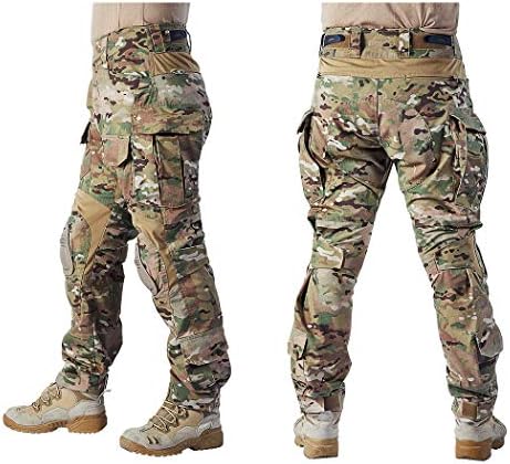 IDOGEAR G3 Combat Pants Men Pants with Knee Pads Airsoft Hunting Military Paintball Tactical Camo Trousers (Camo, Large(34W x 32L)) - 1