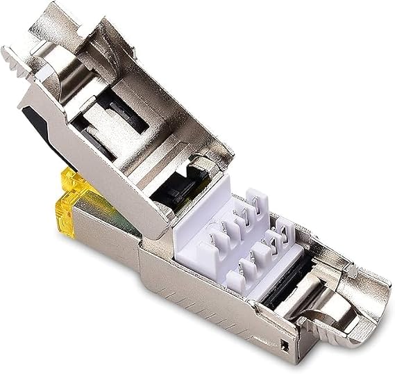 Yeni nesil RJ45 Gpbs Konnektör Pensesiz Kolay Bağlantı CAT6A Metal (YM002)