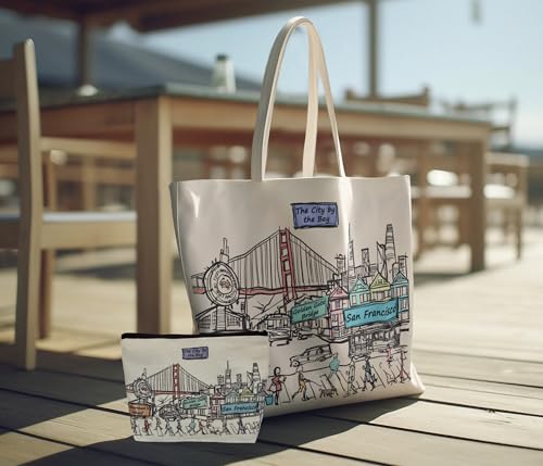 Cities Around the World Artwork Tote Bag Series- Designed in the USA, 17"x14", Double Sided Print, Souvenir & Gift4