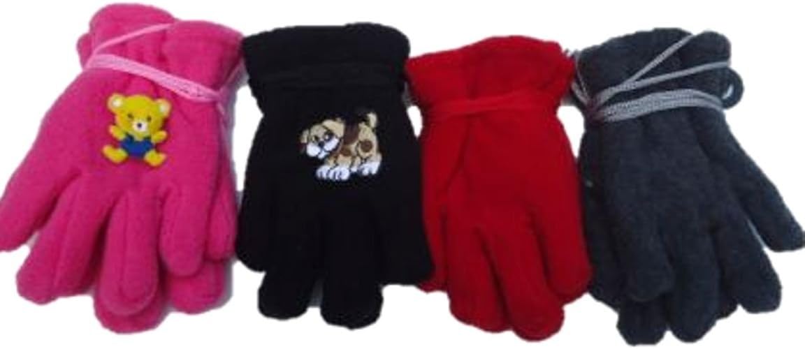 Four Pairs Fleece Very Warm Gloves for Infants and Toddlers Ages 0-12 Months