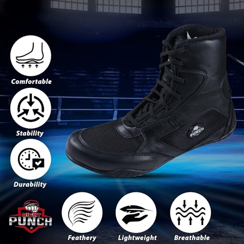 Rightpunch Breathable Boxing Shoes for Men, Women, and Youth | Non-Slip Lightweight Training Boxing Shoes with Rubber Sole2