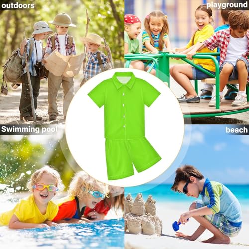 Image of 3T Toddler Boy Shorts Set Black Hawaiian Button Down Shirts Summer Outfits for Little Boy