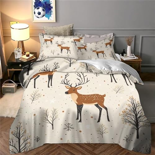 Housse de couette 3D cerf confortable avec fermeture éclair - 6