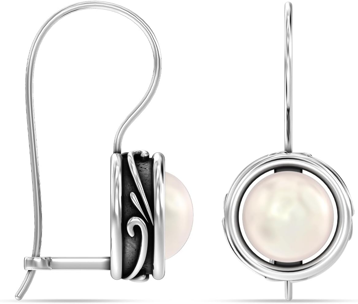 LeCalla 925 Sterling Silver Hammered Earrings for Women | Classic Handmade Textured Hammered Drop Dangle Earring Jewelry Gifts for Birthday Wedding Christmas - Image 2