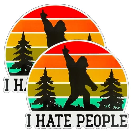ZIMISI 5' I Hate People Car Sticker Decal, Funny Bumper...