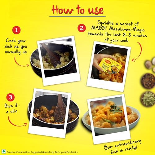 MAGGI Masala-ae-Magic Vegetable Masala, 72g Pouch (6g x 12 Sachets) | All in One Masala for Dry Vegetables, Paneer, Dal & More