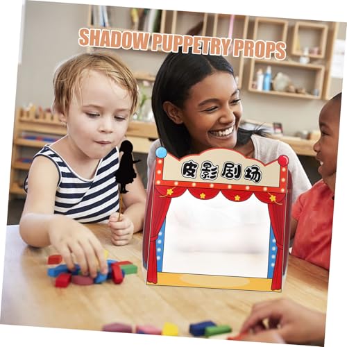 WOONEKY Small Puppet Theater Stage Kids Shadow Puppets Storytelling Kit Kindergarten Family Puppet Shows Theater Stage for Theater Props Accessories