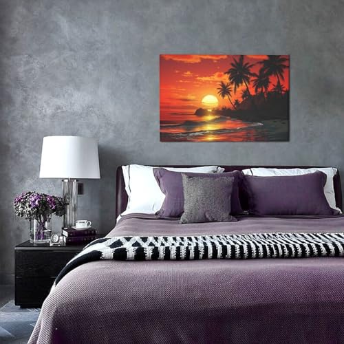 Impression sur toile pour masquer un mur vide avec un poster coucher de soleil