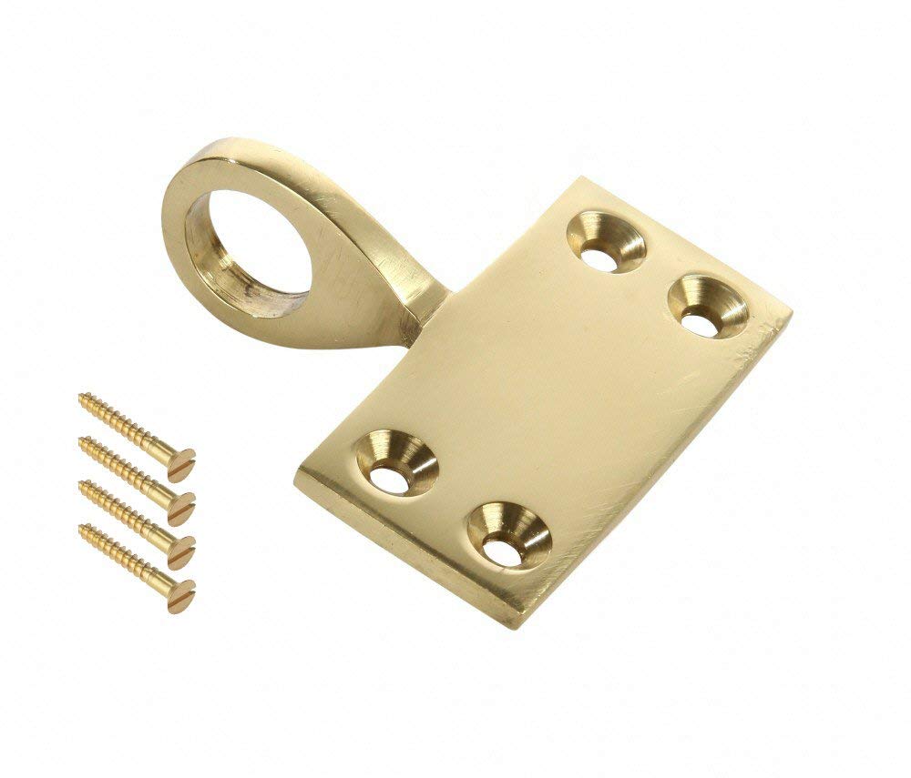 Dzina Pole Hook Pull (Sash Eye - Sash Lift) 12Mm Polished Brass Pack Of 2