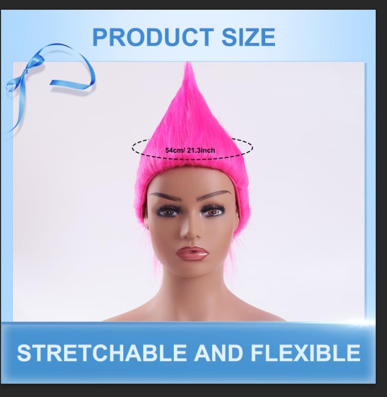 Image of Rose Red Funny Wigs Crazy Wigs for Party Silly Wig for Halloween Costume Cosplay