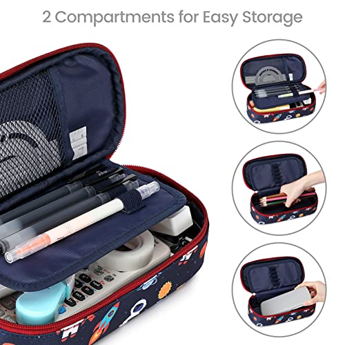 Image of Cambond Cute Pencil Case for Boys - Big Capacity Pencil Case for Kids, Large Storage Pencil Pouch for School, Pencil Cases Only, Dark Blue Space