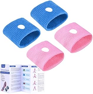 Morning Sickness Relief Wristbands Pregnancy, 2 Pairs Plus Size Wide Wrists Adult Travel Sickness Bands Motion Sickness Bands Anti Nausea Wristbands Sea Bands for Car Cruise Pregnancy Nausea Relief